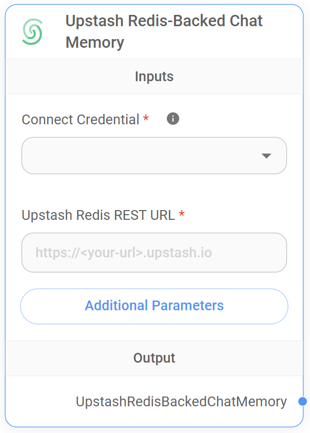 <p>Upstash Redis-Backed Chat Memory Node</p>